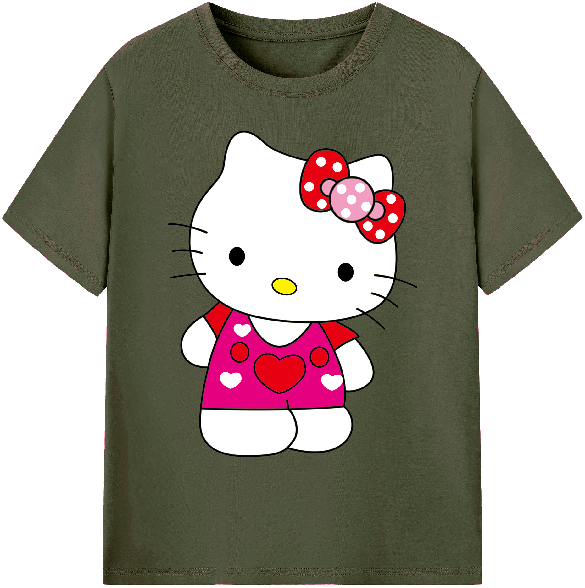 （画像用） Hello Kitty ハローキティ 綿100％ メンズ半袖Tシャツ｜肌触りやわらか＆通気性